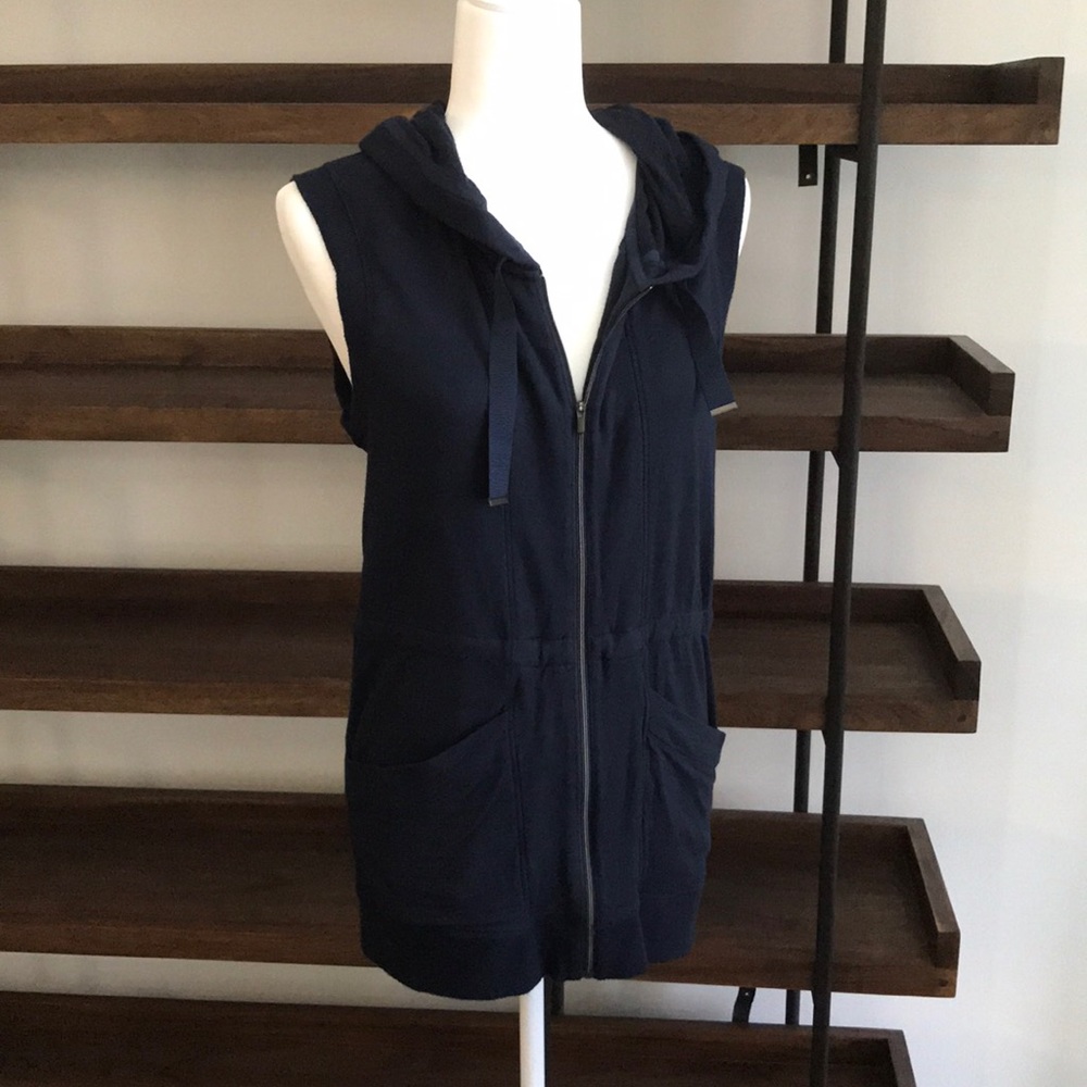 Athleta Sleeveless Full Zip Sweatshirt